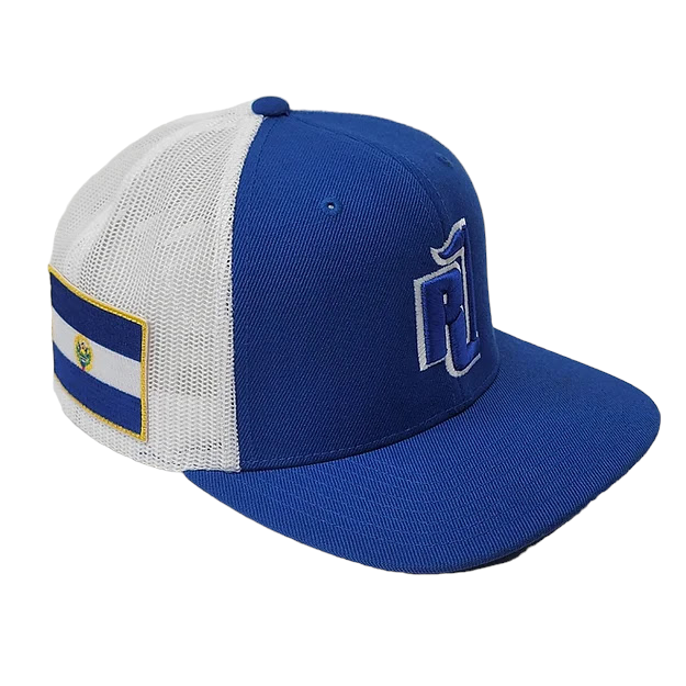 Raza Golf royal blue and white Trucker with El Salvador Patch
