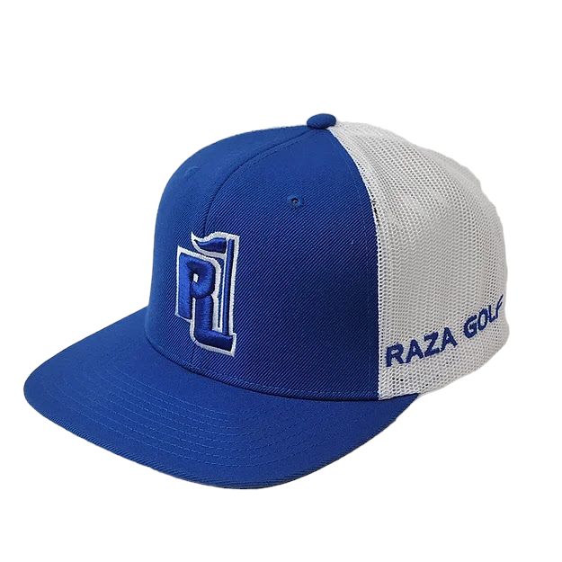 Raza Golf royal blue and white Trucker with El Salvador Flag Patch