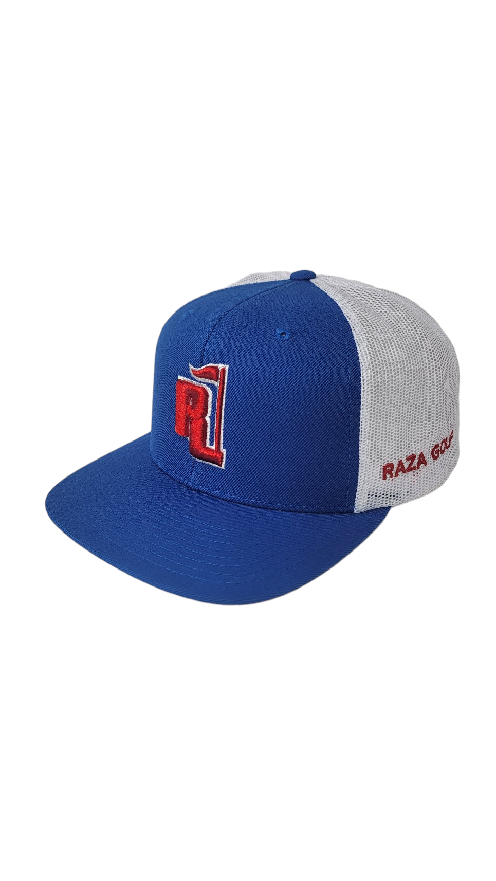 Raza Golf Royal Blue and White Trucker with Red and White Logo