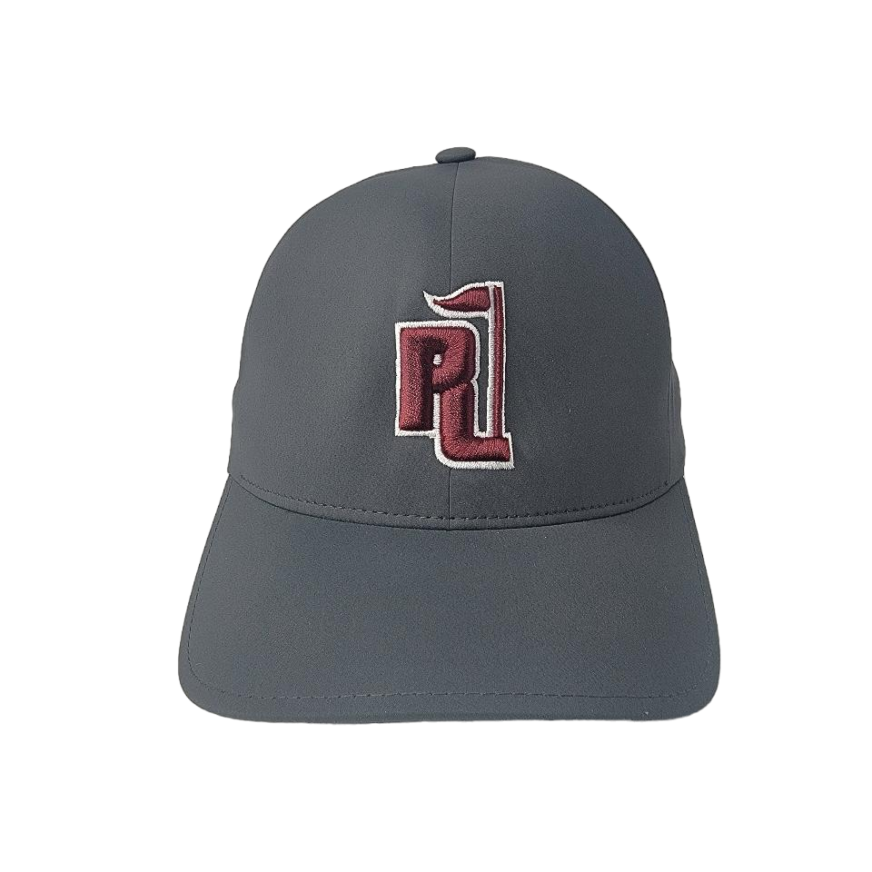 Raza Golf Gray Fitted Hat with Maroon and White Logo