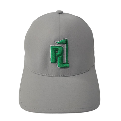 Raza Golf Gray Fitted Hat with Green and Silver Logo
