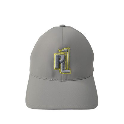 Raza Golf Gray Fitted Hat with Silver and Yellow Logo