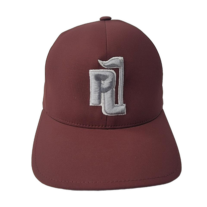 Raza Golf Maroon Fitted Hat with Silver and White Logo