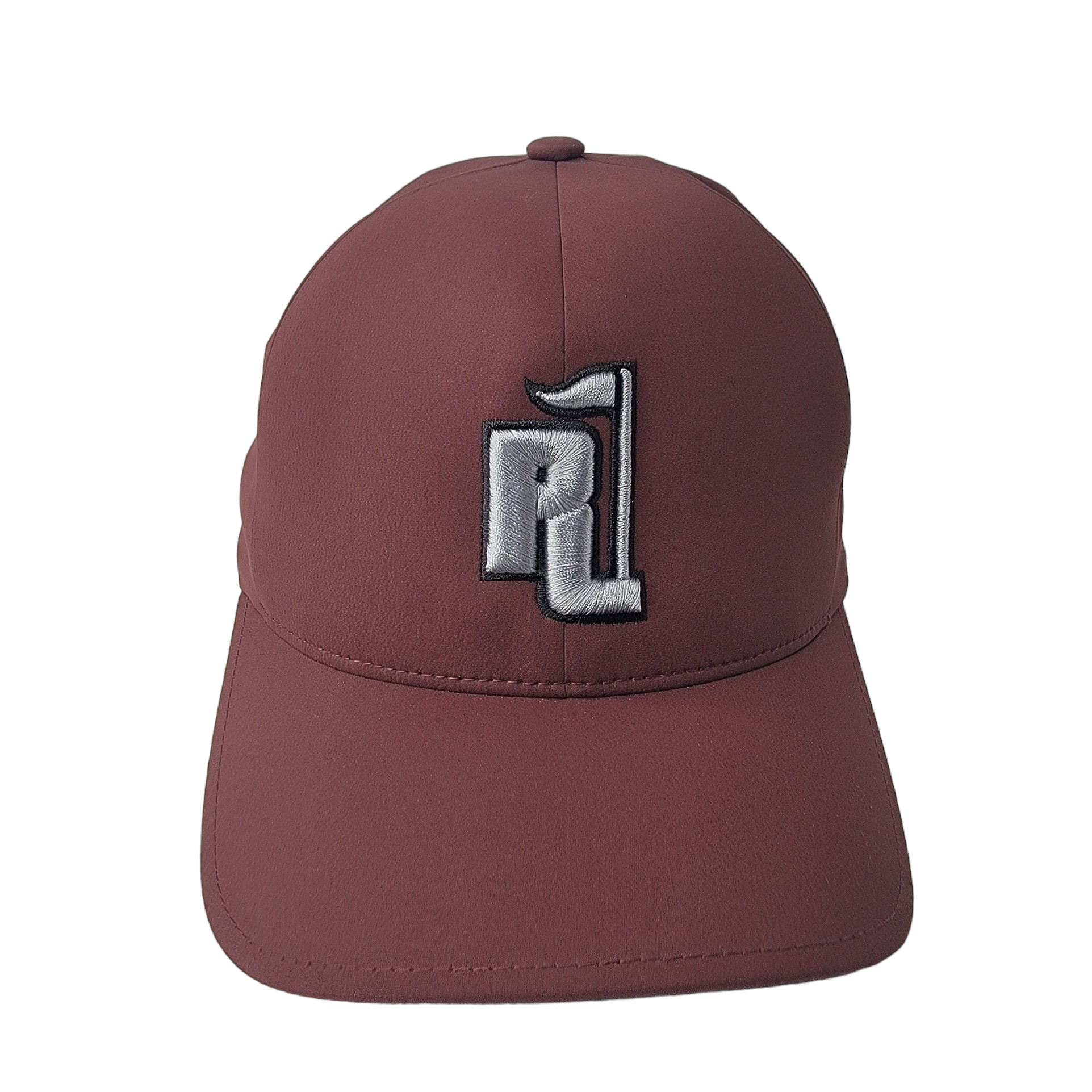 Raza Golf Maroon Fitted hat with Silver and Black Logo