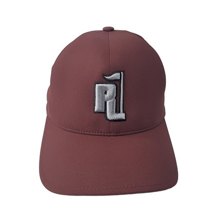 Raza Golf Maroon Fitted hat with Silver and Black Logo