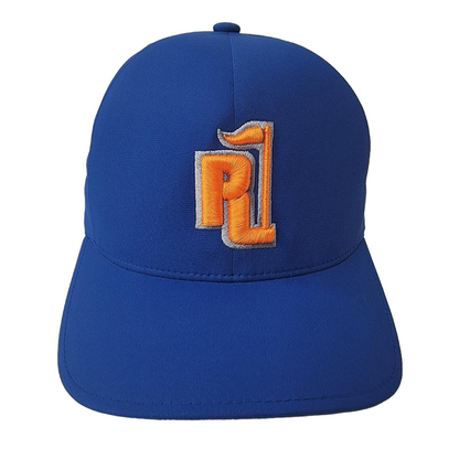 Raza Golf Blue Fitted Hat with Orange and Silver Logo