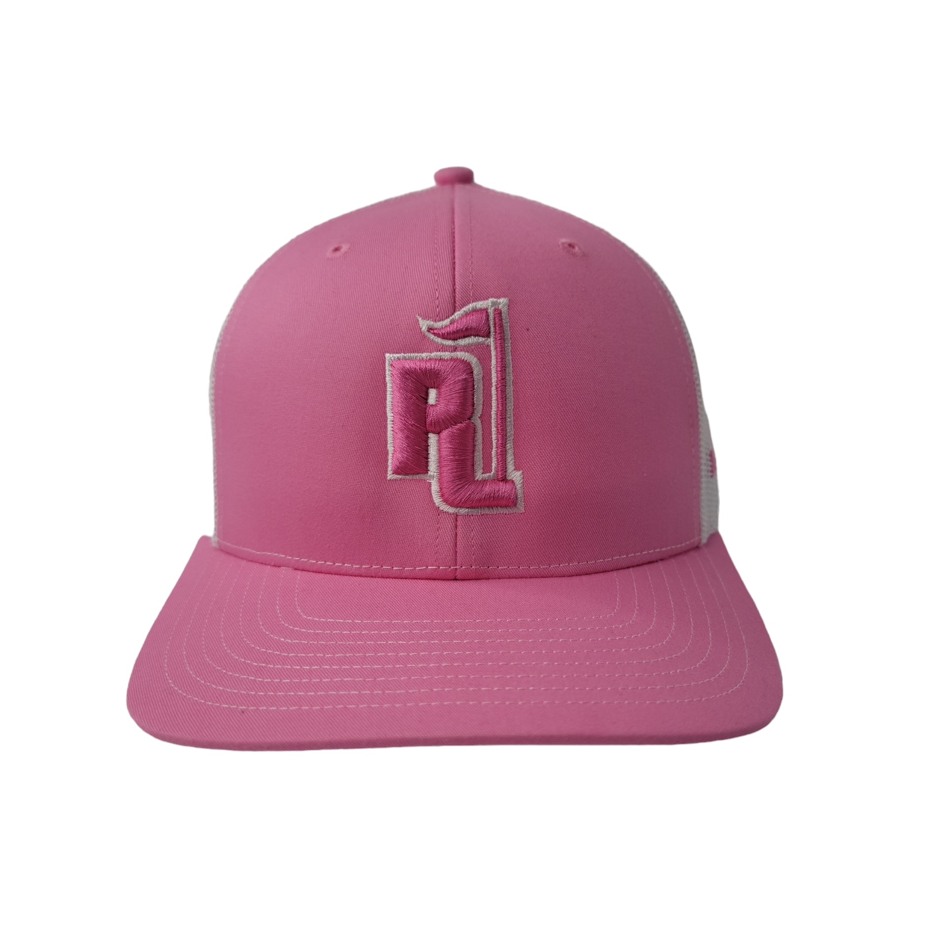 Raza Golf Pink and White Trucker with Pink and White Logo