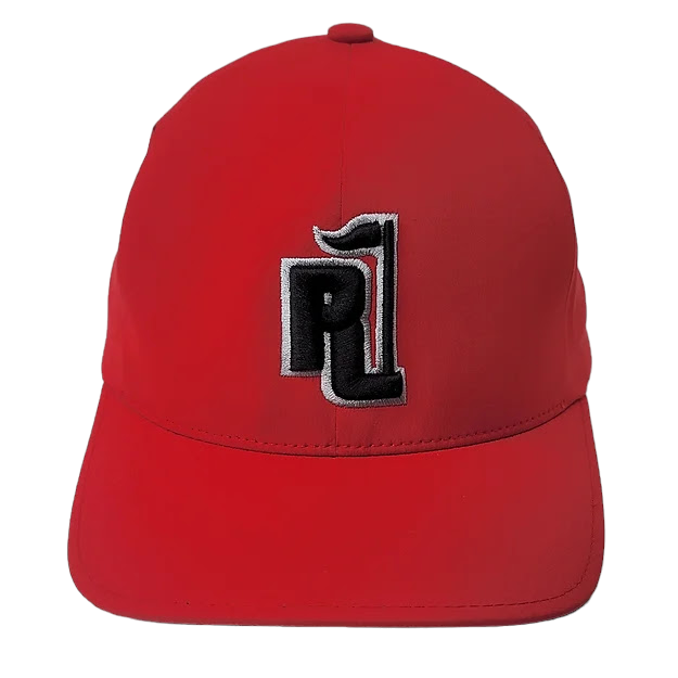 Raza Golf Red Fitted Hat with Black and White Logo