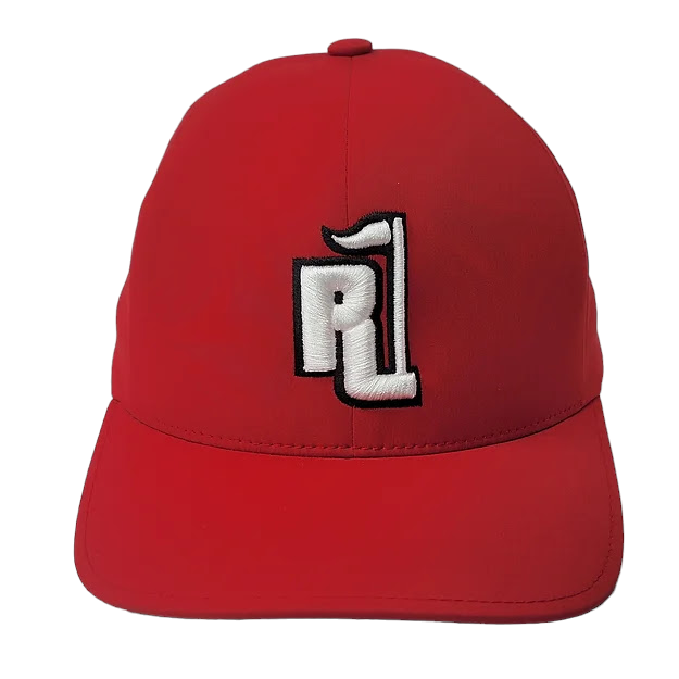 Raza Golf Red Fitted Hat with White and Black Logo