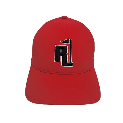 Raza Golf Red Fitted Hat with Black and White Logo