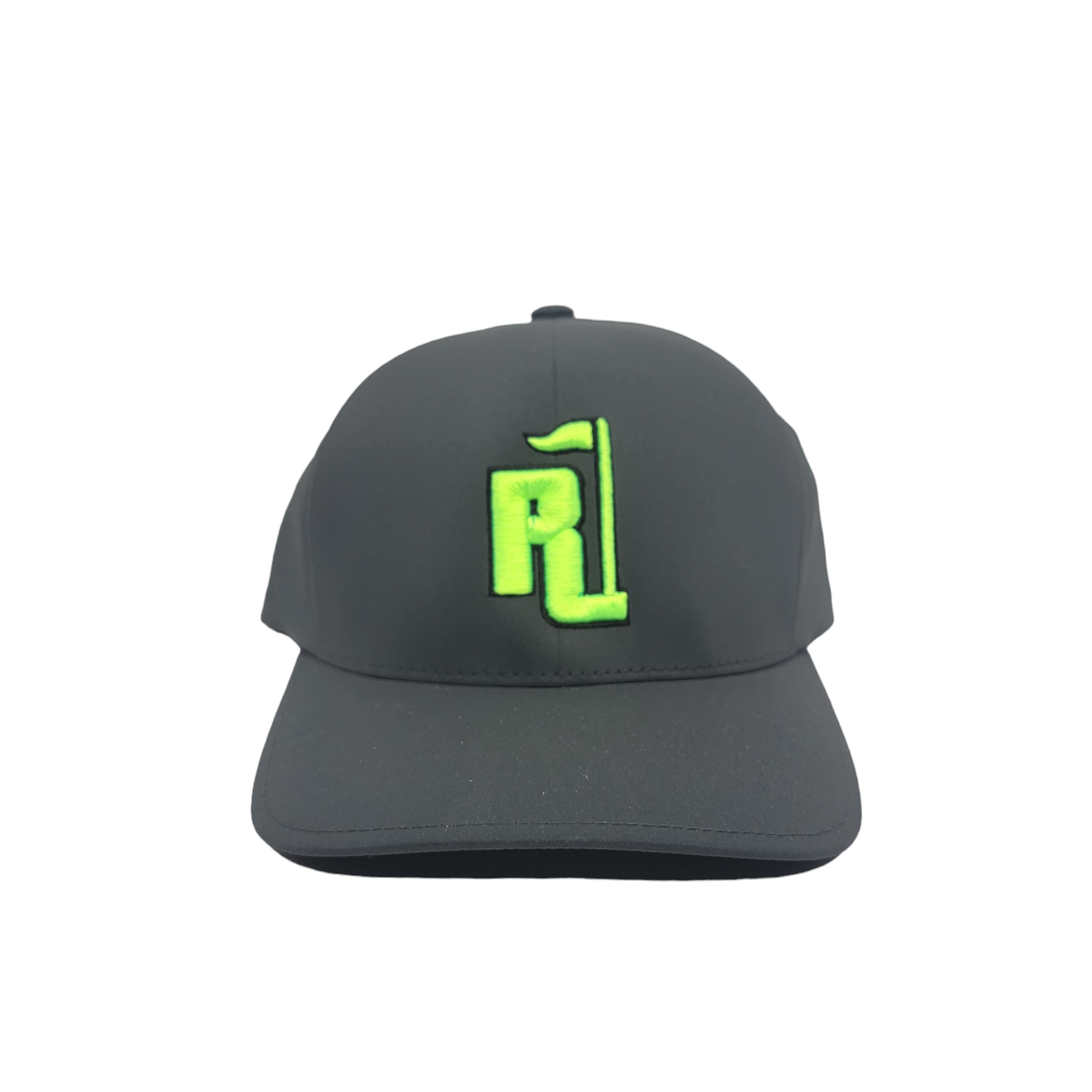 Raza Golf Gray Fitted Hat with Neon Green and Black Logo
