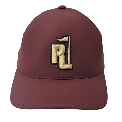 Raza Golf Maroon Fitted Hat with Gold and Black Logo