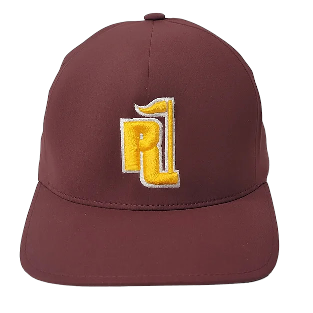 Raza Golf Maroon Fitted Hat with Yellow and White Logo