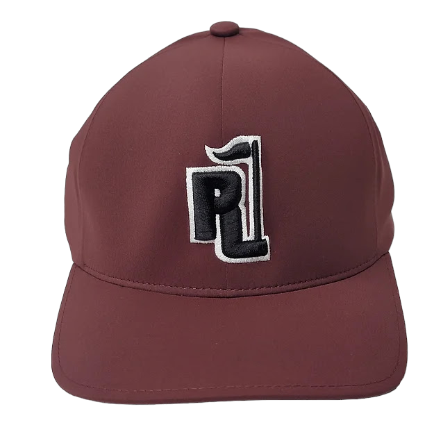Raza Golf Maroon Fitted Hat with Black and White Logo