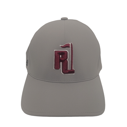 Raza Golf Gray Fitted Hat with Burgundy and Whit Logo