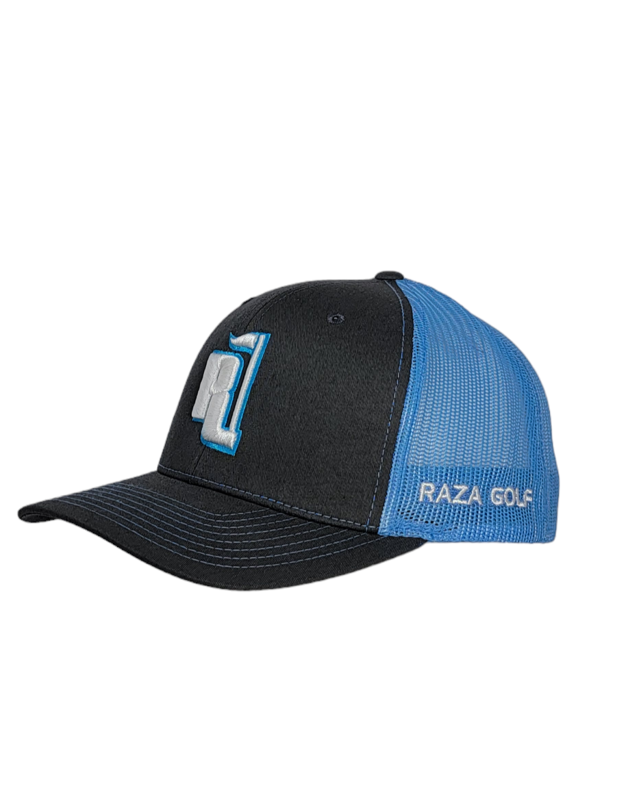 Raza Golf Gray and light blue trucker