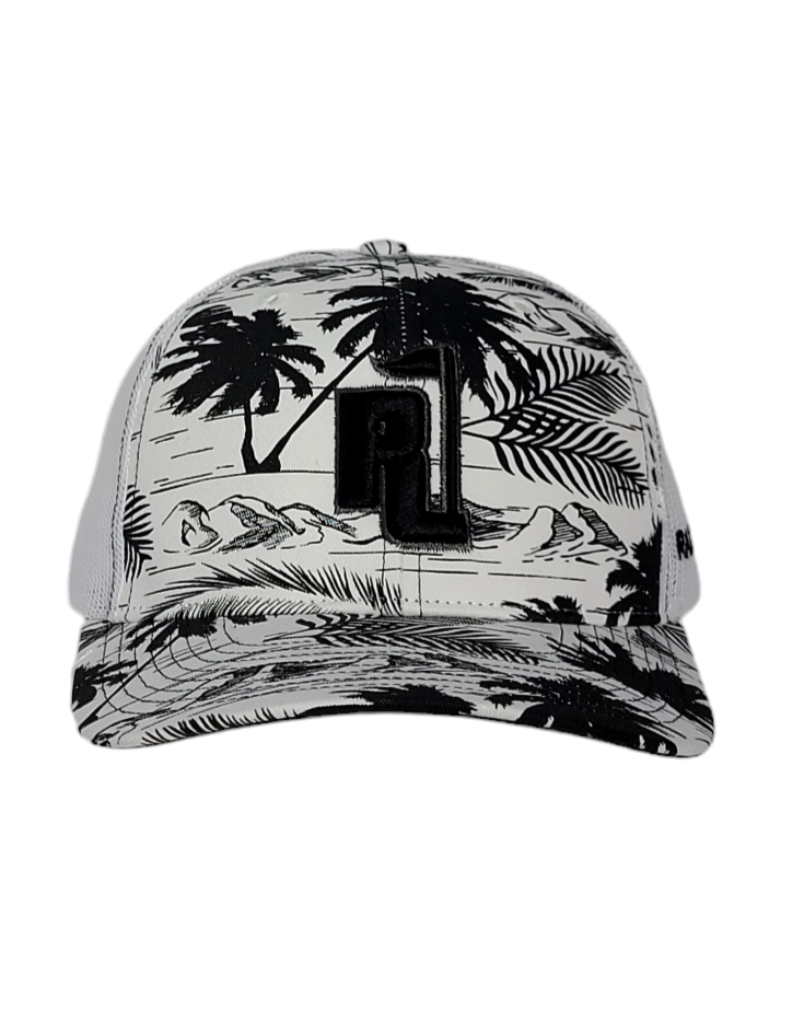 Raza Golf Black Palm Trees Trucker Hat