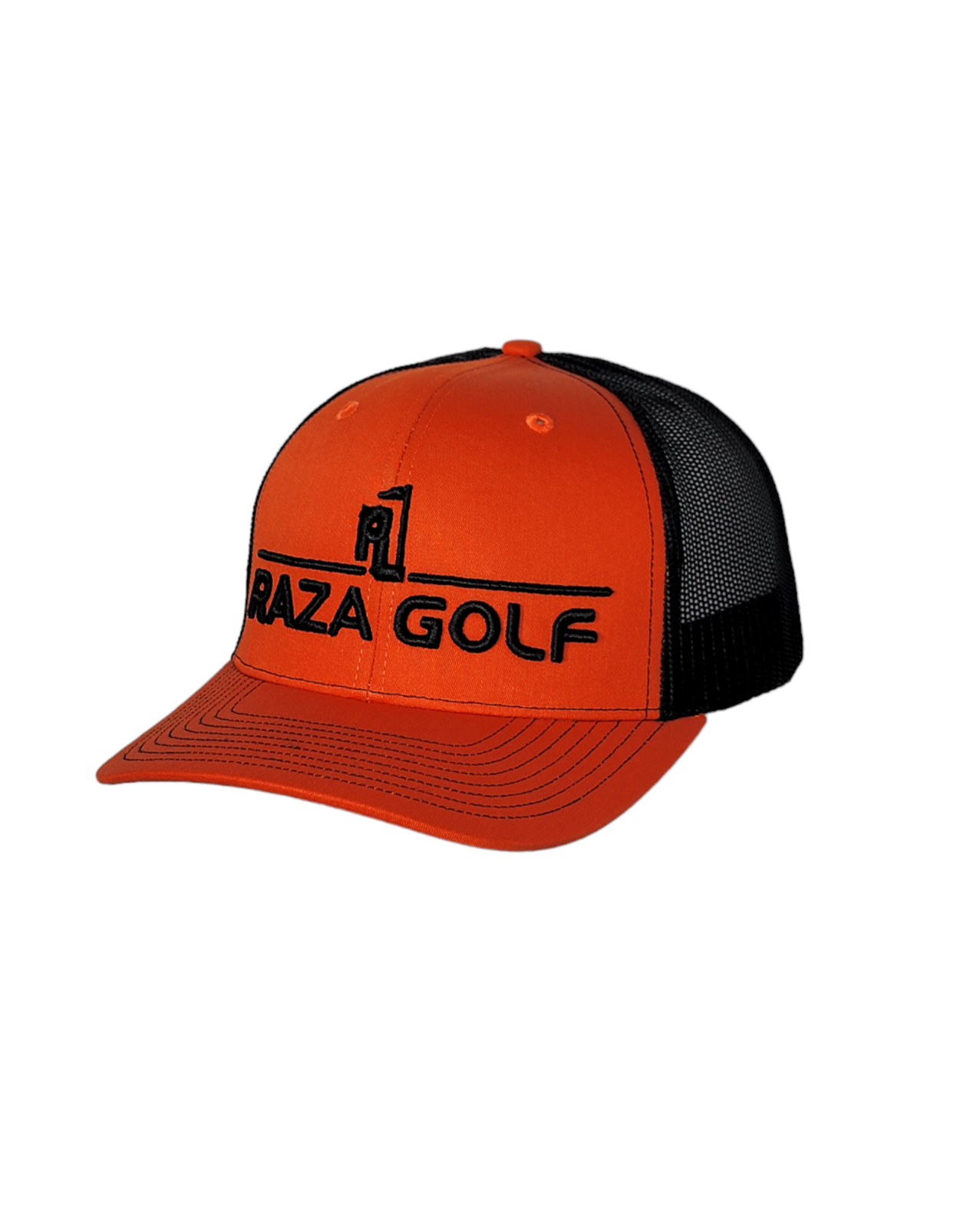 Raza Golf Orange/Black Linear Trucker Hat