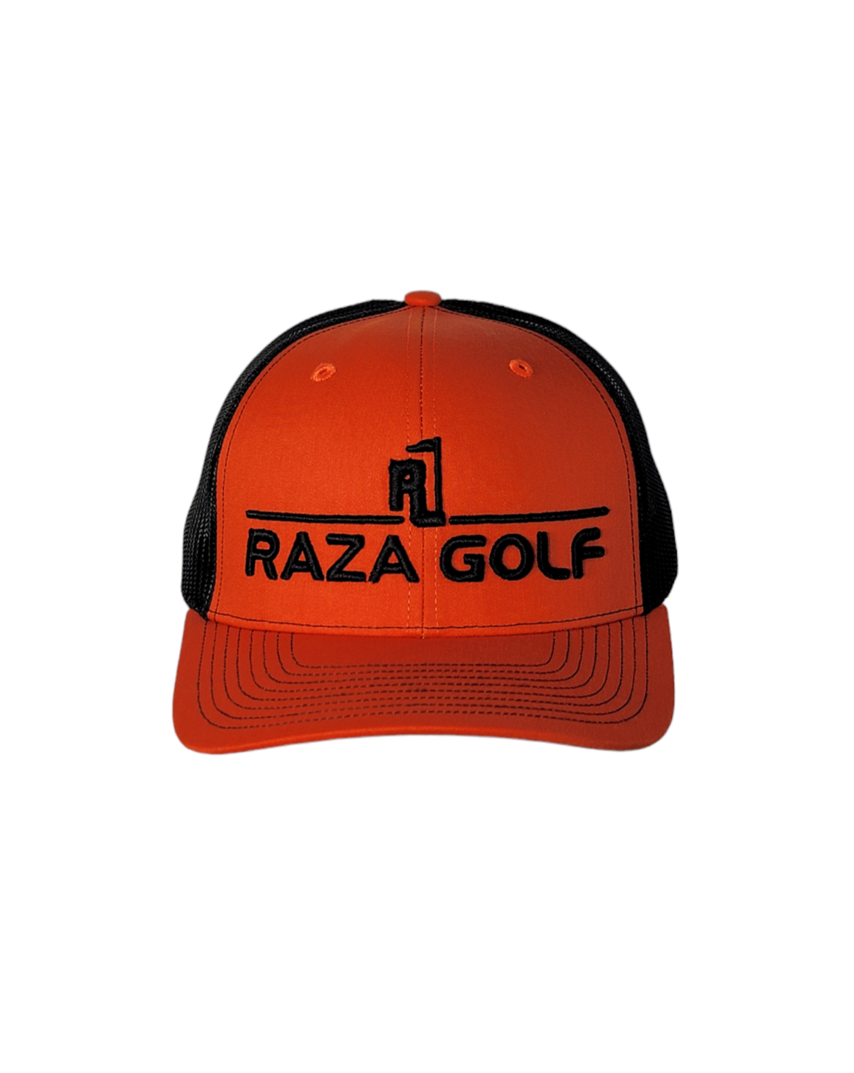 Raza Golf Orange/Black Linear Trucker Hat