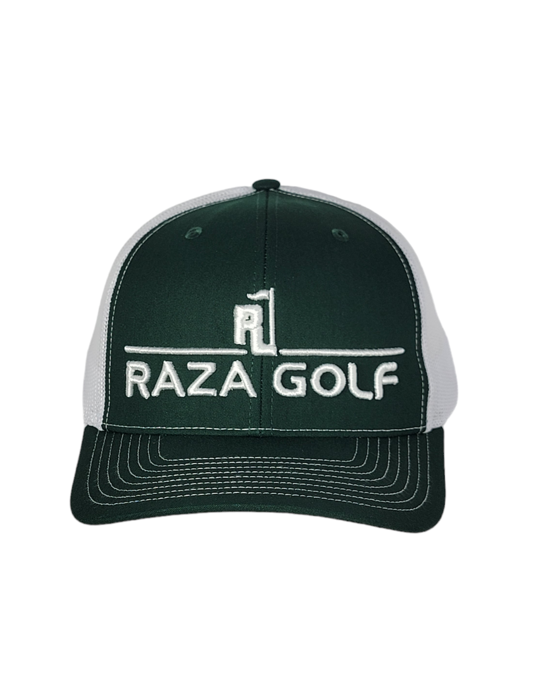 Raza Golf Dark Green/White Linear Trucker Hat