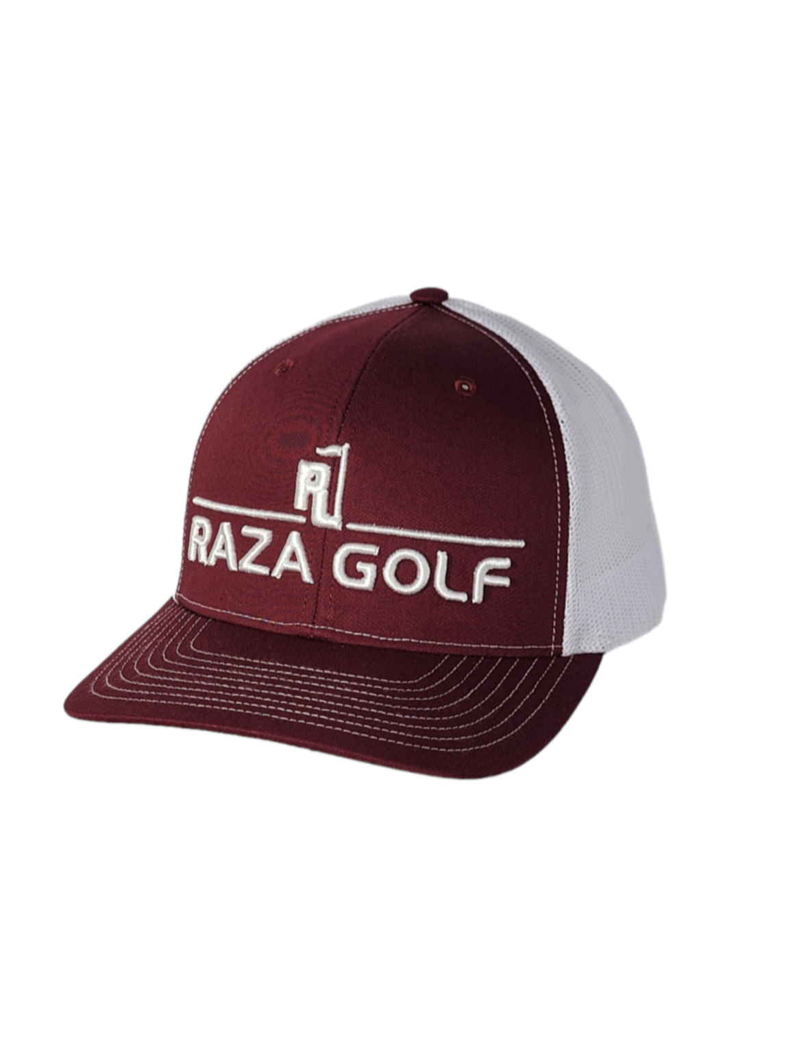 Raza Golf Maroon/White Linear Trucker Hat