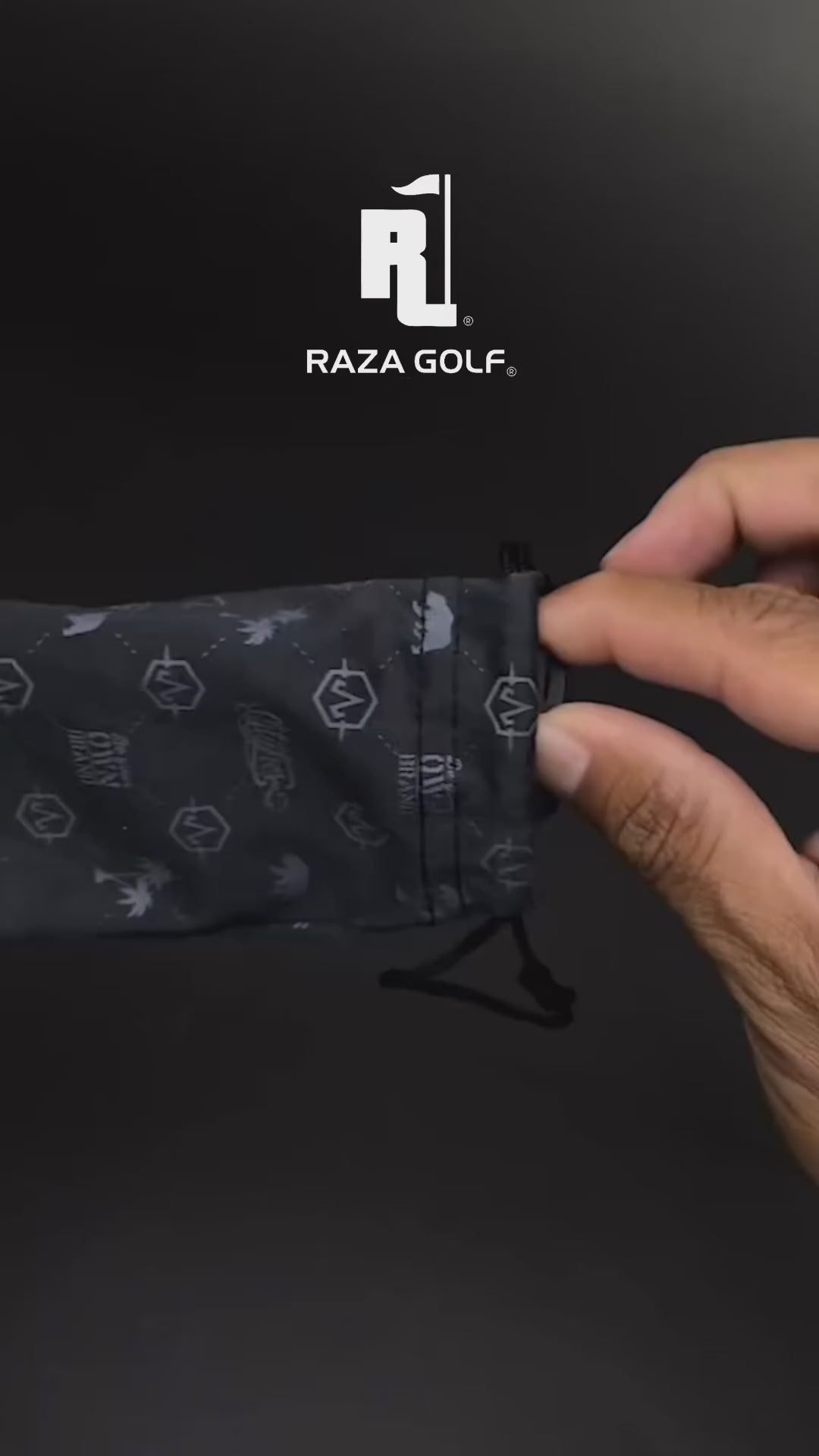 Load video: Raza Golf Black Sunglasses